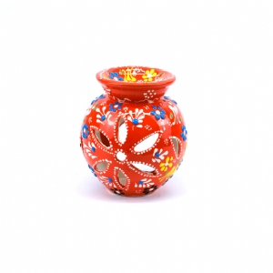 Çini Desenli Buhurdanlık - Nar Kırmızısı