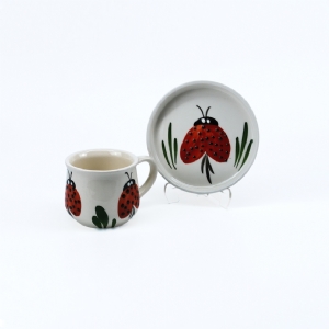 Uğur Böceği Desenli Seramik Fincan