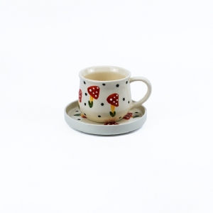 Mantar Desenli Seramik Fincan