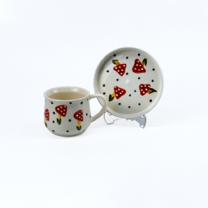 Mantar Desenli Seramik Fincan